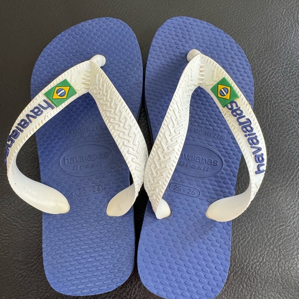 Havaianas Blue and White Sandals for Toddler Size 8